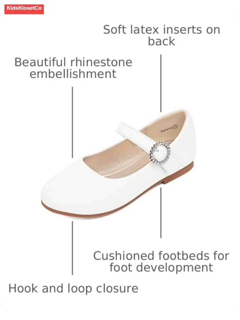 Rhinestone Mary Jane Ballet Flats with Adjustable Strap